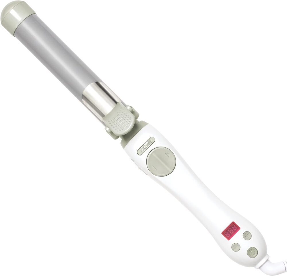 Beachwaver S1.25 Rotating Curling Iron in White | 1.25 inch Barrel for All Hair Types | Automatic Curling Iron | Easy-to-use Curling Wand | Long-Lasting, Salon-Quality Curls and Waves | Dual Voltage