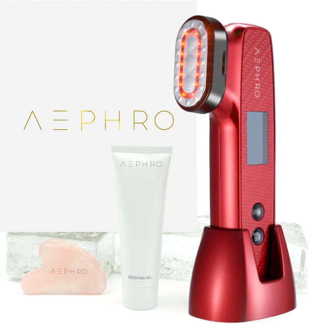 Microcurrent Facial Device，6 in 1 Multifunction Radio Frequency Skin Tightening Machine, with Red Light Therapy for Instant Face Lift, Anti-Aging Skin Care Massager with Ice Cooling, Red