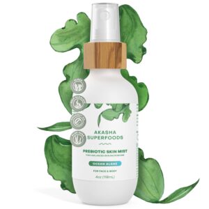 Akasha Prebiotic Skin Mist - 4oz I Organic Facial Mist with Sea Kelp Extract, Face Spray for Naturally Restoring the Skins Microbiome, Helps Acne, Psoriasis & Sunburn*, Anti Aging Skin Care Products